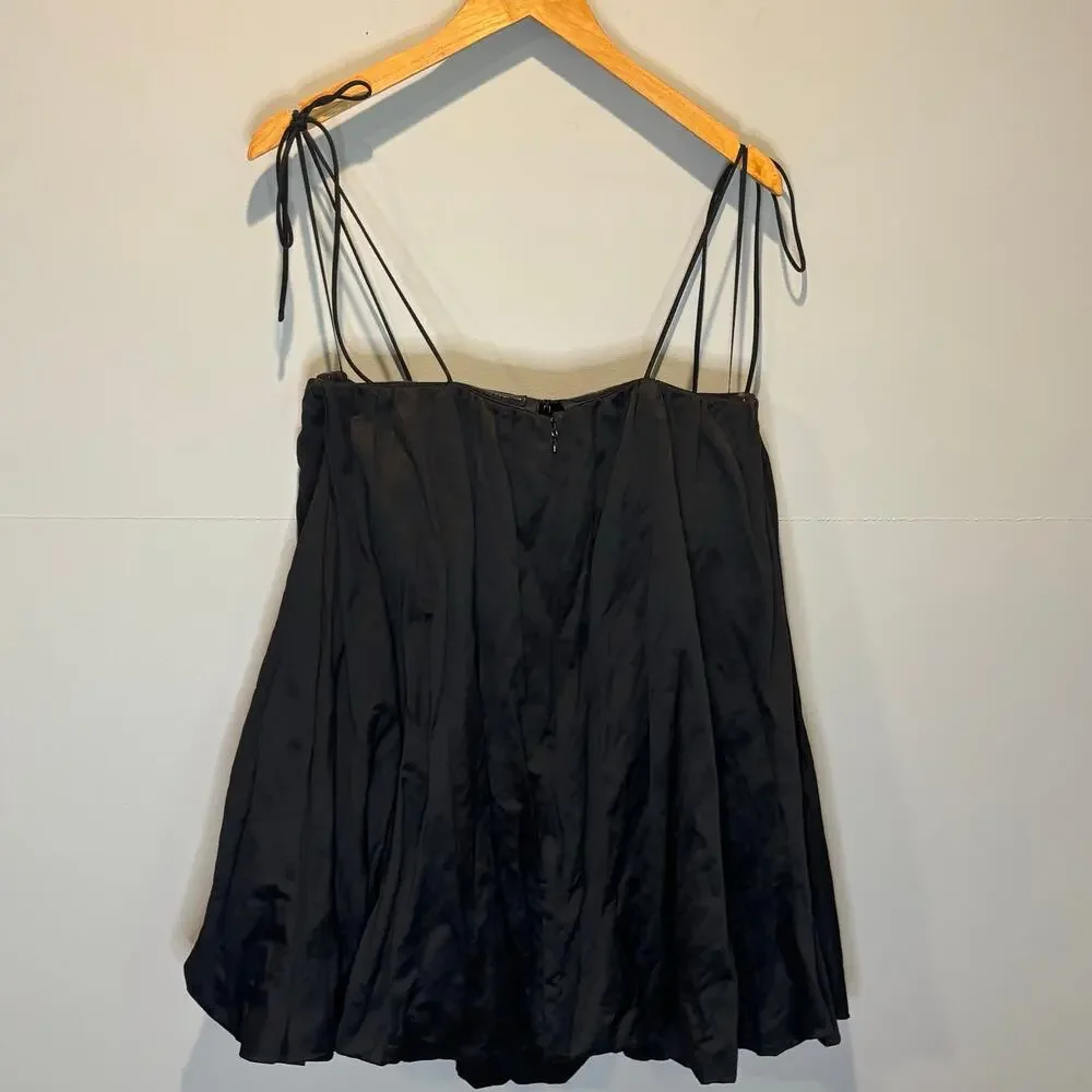 J. Crew Collection Black Satin Mini Bubble Dress - size 4